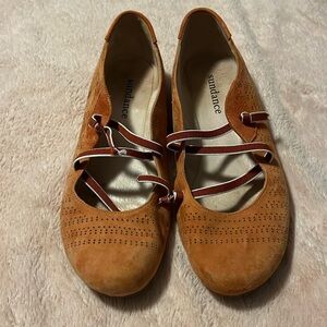 Sundance Isobel Suede Orange Ballet Flats
